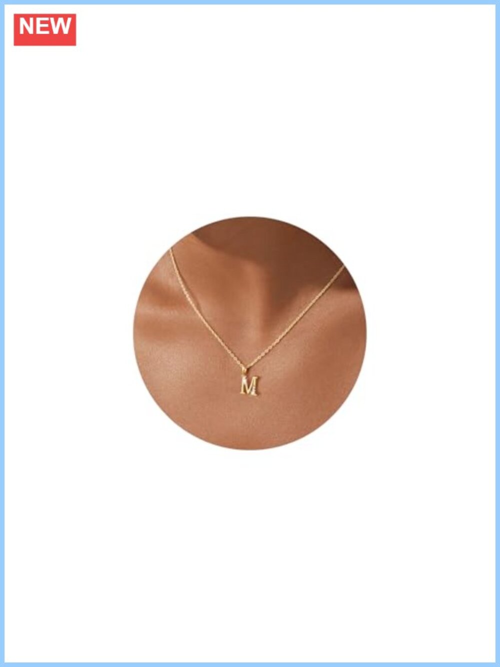 14K Gold Plated Dainty Initial Letter A-Z Pendant Necklace, Adjustable Chain,